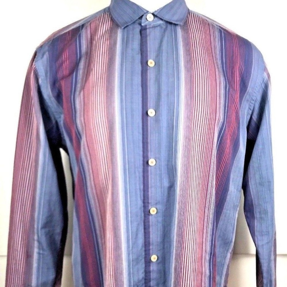 Tommy Bahama Men's Button Front Stripped Shirt Siz